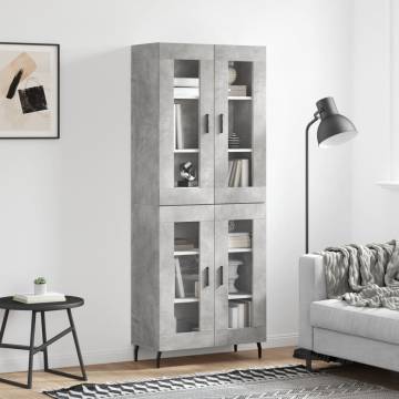 Highboard Concrete Grey 69.5x34x180 cm - Stylish Storage Solution