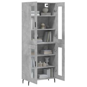 Highboard Concrete Grey 69.5x34x180 cm - Stylish Storage Solution