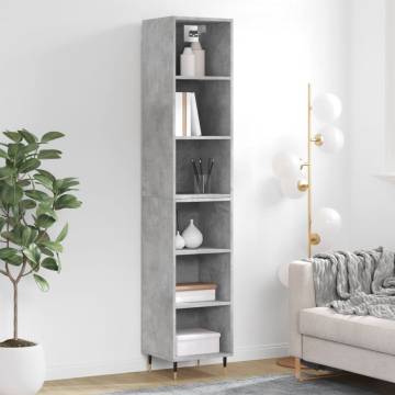 Stylish Highboard Concrete Grey - 34.5x32.5x180 cm | HipoMarket