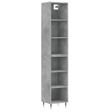 Stylish Highboard Concrete Grey - 34.5x32.5x180 cm | HipoMarket