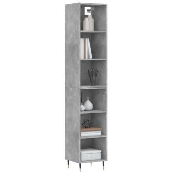 Stylish Highboard Concrete Grey - 34.5x32.5x180 cm | HipoMarket