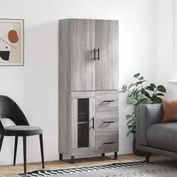 Stylish Highboard Grey Sonoma - Elegant Storage Solution