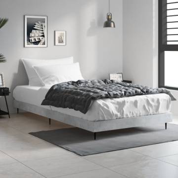 Concrete Grey Bed Frame 90x190 cm - Single Engineered Wood