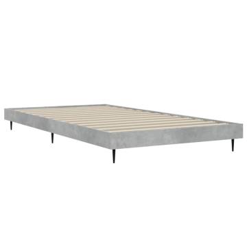 Concrete Grey Bed Frame 90x190 cm - Single Engineered Wood