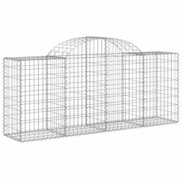 Arched Gabion Baskets - 4 pcs Galvanised Iron 200x50x80/100 cm