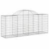 Arched Gabion Baskets - 4 pcs Galvanised Iron 200x50x80/100 cm