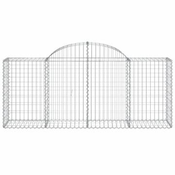 Arched Gabion Baskets - 4 pcs Galvanised Iron 200x50x80/100 cm