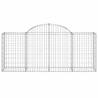 Arched Gabion Baskets - 4 pcs Galvanised Iron 200x50x80/100 cm