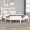 Bed Frame White Solid Wood Pine 120x200 cm Colour white Size 120 x 200 cm 