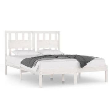 White Solid Wood Pine Bed Frame 120x200 cm | Hipomarket UK