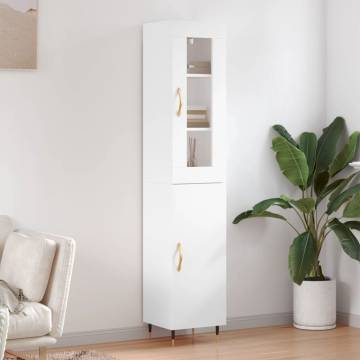 Stylish Highboard White 34.5x34x180 cm - Hipomarket UK