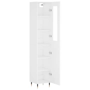 Stylish Highboard White 34.5x34x180 cm - Hipomarket UK