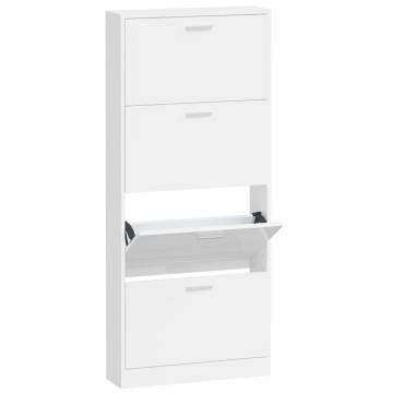 Shoe Cabinet High Gloss White - Stylish Storage Solution