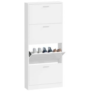 Shoe Cabinet High Gloss White - Stylish Storage Solution