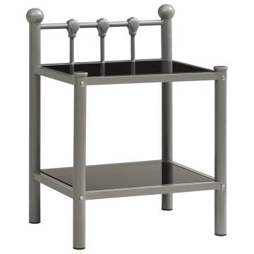 Stylish Grey & Black Bedside Cabinets - Set of 2 | Hipomarket