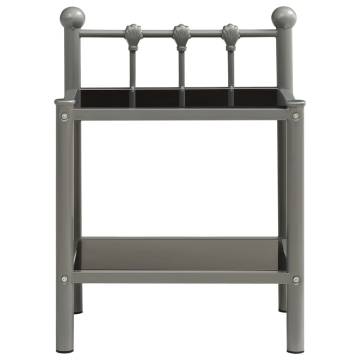 Stylish Grey & Black Bedside Cabinets - Set of 2 | Hipomarket