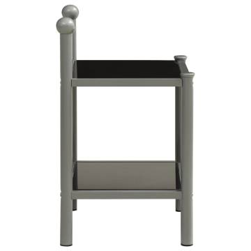 Stylish Grey & Black Bedside Cabinets - Set of 2 | Hipomarket