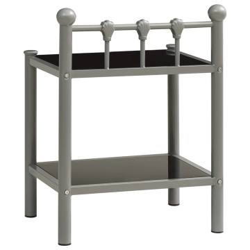 Stylish Grey & Black Bedside Cabinets - Set of 2 | Hipomarket