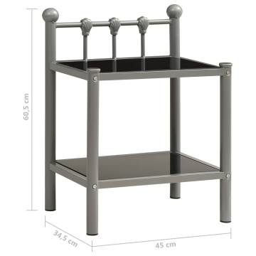 Stylish Grey & Black Bedside Cabinets - Set of 2 | Hipomarket