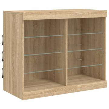 Modern Sideboard with LED Lights - Sonoma Oak - 81x37x67 cm