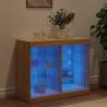 Modern Sideboard with LED Lights - Sonoma Oak - 81x37x67 cm