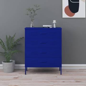 Navy Blue Chest of Drawers - Stylish Steel Storage Solution