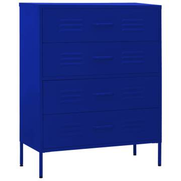 Navy Blue Chest of Drawers - Stylish Steel Storage Solution