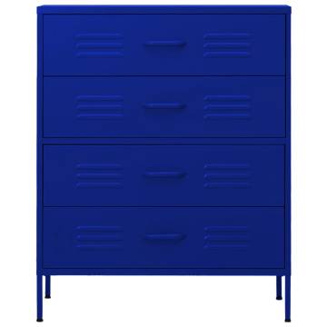 Navy Blue Chest of Drawers - Stylish Steel Storage Solution