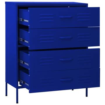 Navy Blue Chest of Drawers - Stylish Steel Storage Solution