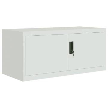 Light Grey File Cabinet - 90x40x240 cm Steel - Stylish Storage