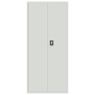 Light Grey File Cabinet - 90x40x240 cm Steel - Stylish Storage