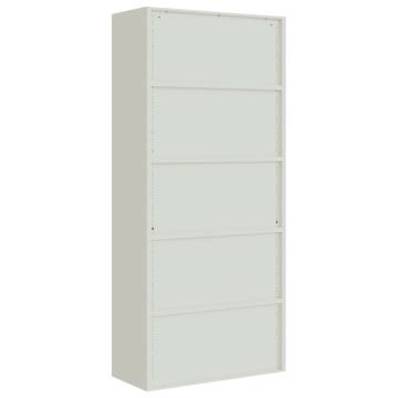 Light Grey File Cabinet - 90x40x240 cm Steel - Stylish Storage