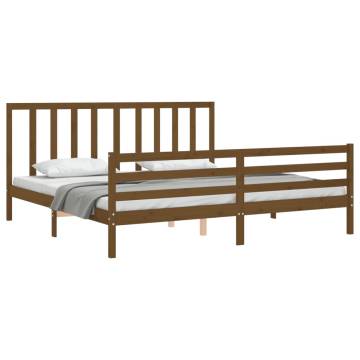 Honey Brown Solid Wood Bed Frame 200x200 cm - Hipomarket