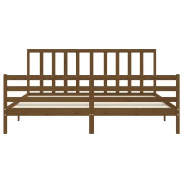 Honey Brown Solid Wood Bed Frame 200x200 cm - Hipomarket