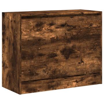 Shoe Cabinet Smoked Oak - 80x34x63 cm Engineered Wood