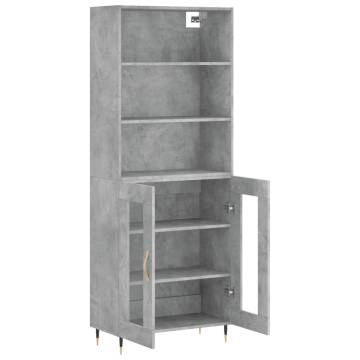 Stylish Highboard in Concrete Grey | 69.5x34x180 cm - HipoMarket