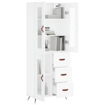 Stylish Highboard White 69.5x34x180 cm - Durable & Elegant