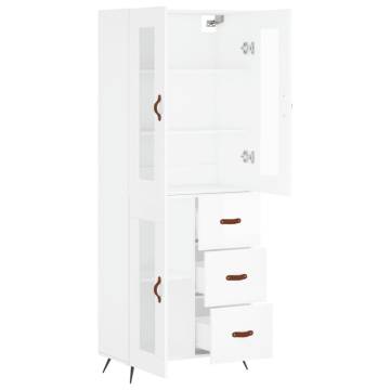 Stylish Highboard White 69.5x34x180 cm - Durable & Elegant