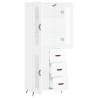 Stylish Highboard White 69.5x34x180 cm - Durable & Elegant