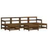 7 Piece Honey Brown Garden Lounge Set - Solid Pine Wood