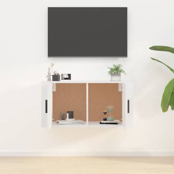 Wall Mounted TV Cabinet High Gloss White | Stylish Storage Solution