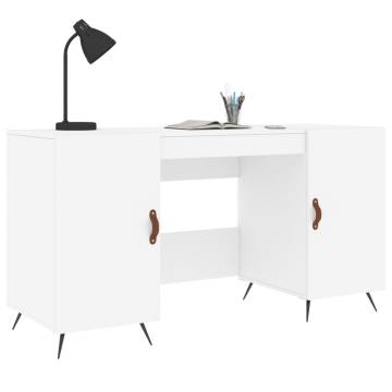 Elegant White Desk 140x50x75 cm - Engineered Wood