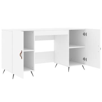 Elegant White Desk 140x50x75 cm - Engineered Wood