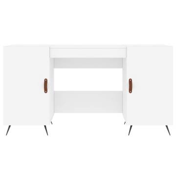 Elegant White Desk 140x50x75 cm - Engineered Wood