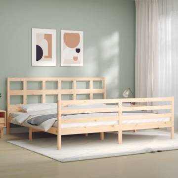 Super King Size Solid Wood Bed Frame with Headboard