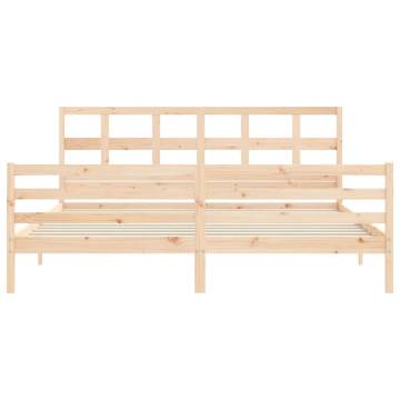 Super King Size Solid Wood Bed Frame with Headboard