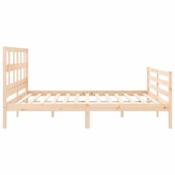 Super King Size Solid Wood Bed Frame with Headboard