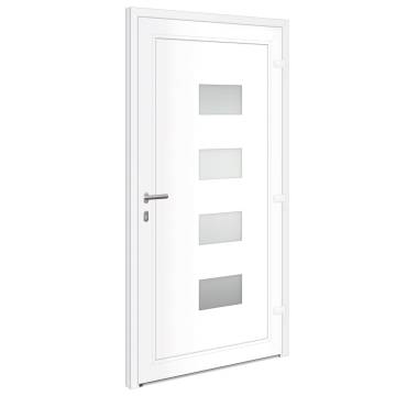 Front Door White 100x200 cm Aluminium & PVC - Stylish & Secure