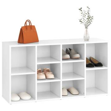 Shoe Bench White - 103x30x54.5 cm - Engineered Wood