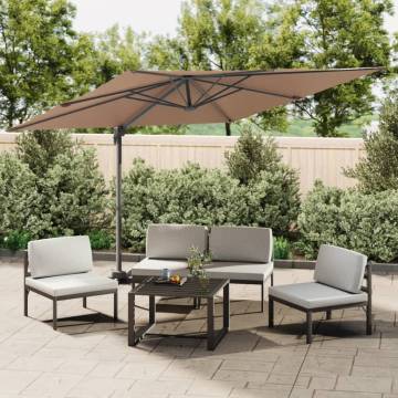 LED Cantilever Umbrella Taupe 400x300 cm - Stylish & Durable